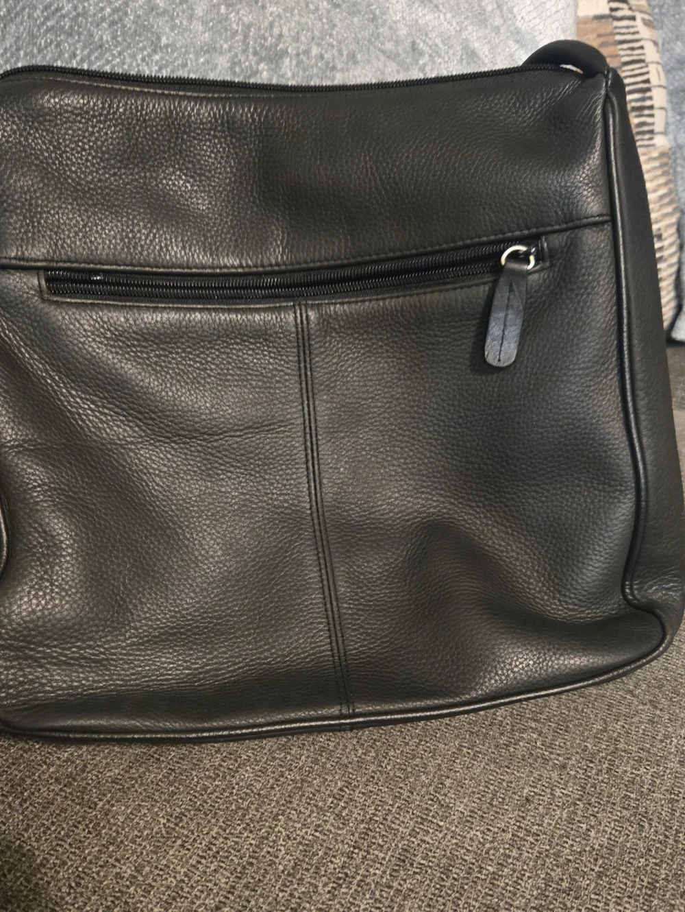 Tignanello Soft Black Leather Shoulder Bag